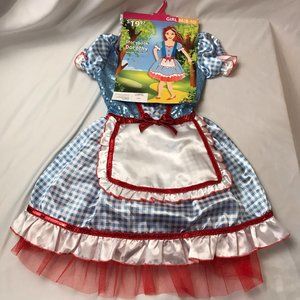 Halloween Storybook Dorothy Costume Dress Hairbow Girl's Medium 8-10 Palamon NEW